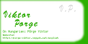 viktor porge business card